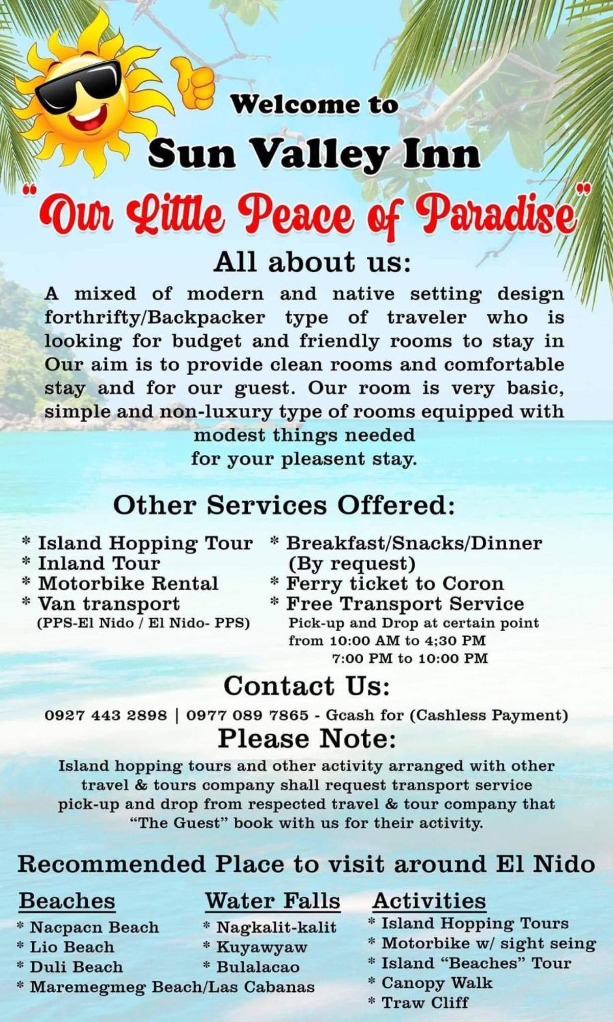 Sun Valley Backpackers Inn El Nido Buitenkant foto